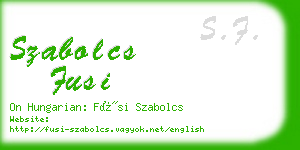 szabolcs fusi business card